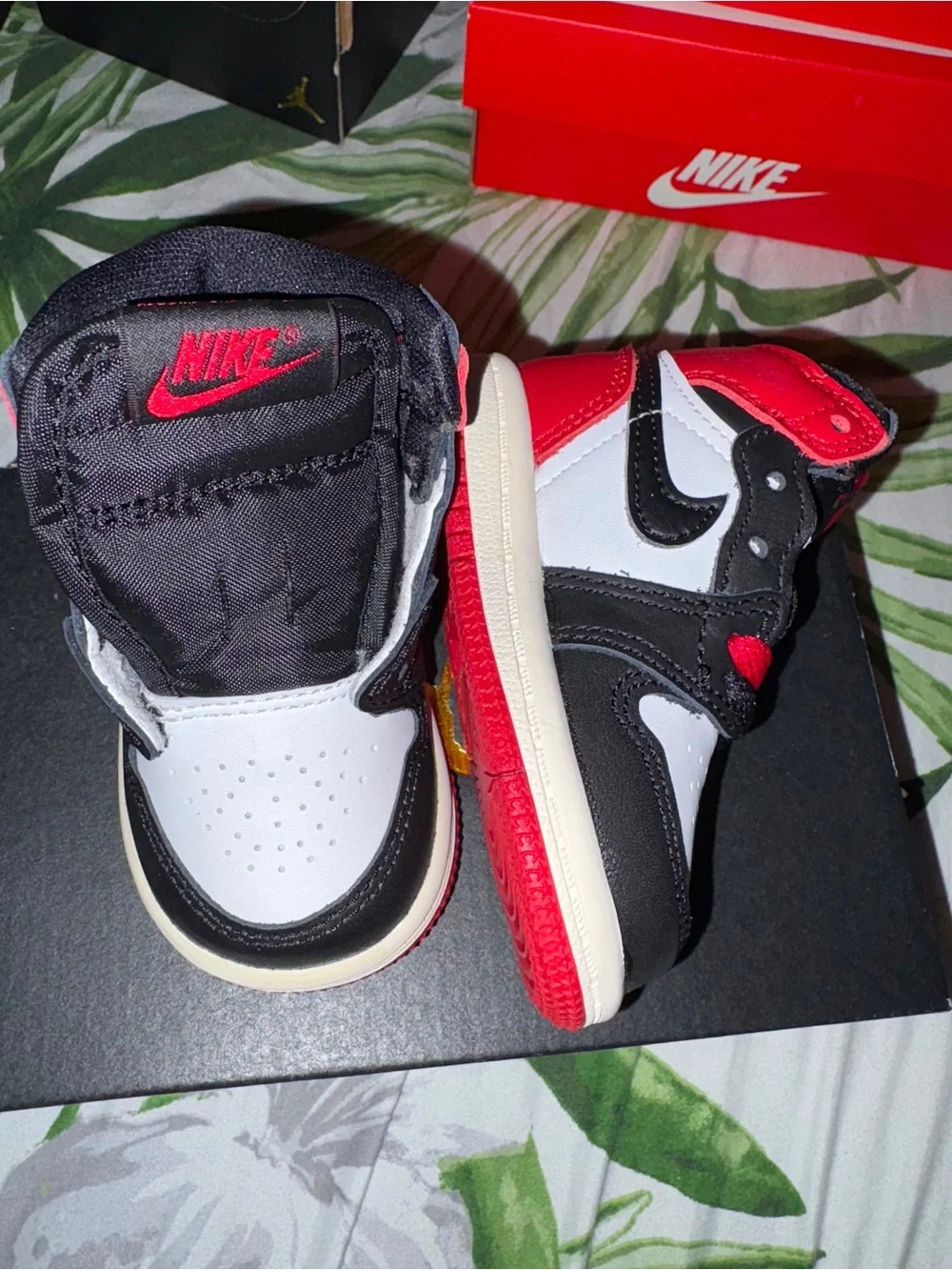 Nike Kids Black, White & Red High-Top Sneakers